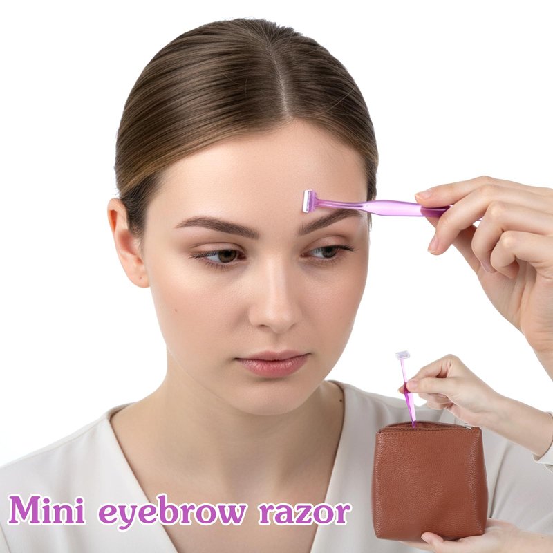 12 PCS Small Eyebrow Razors, T Shape Facial Razor Microblades Facial Hair Removal Eye Brow Razors with Protective Cover Mini Face Shavers for Peach Fuzz and Fine Hair