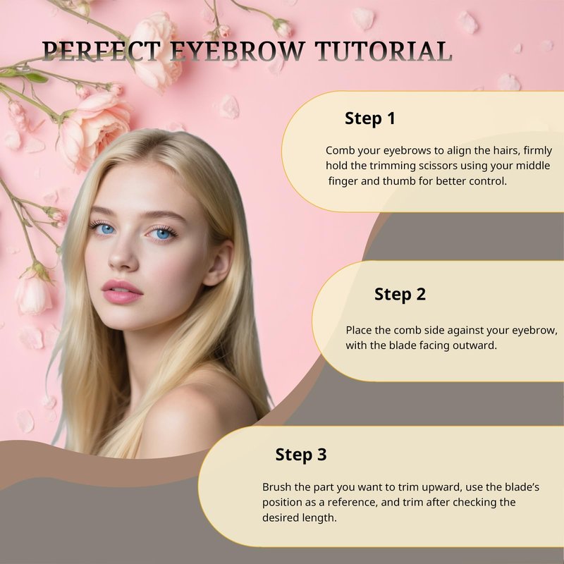 Neblueum 2 in 1 Eyebrow Scissors with Comb and Brush – Professional Stainless Steel Trimmer for Women and Men, Precision Beauty Grooming Tool for Shaping and Makeup Prep