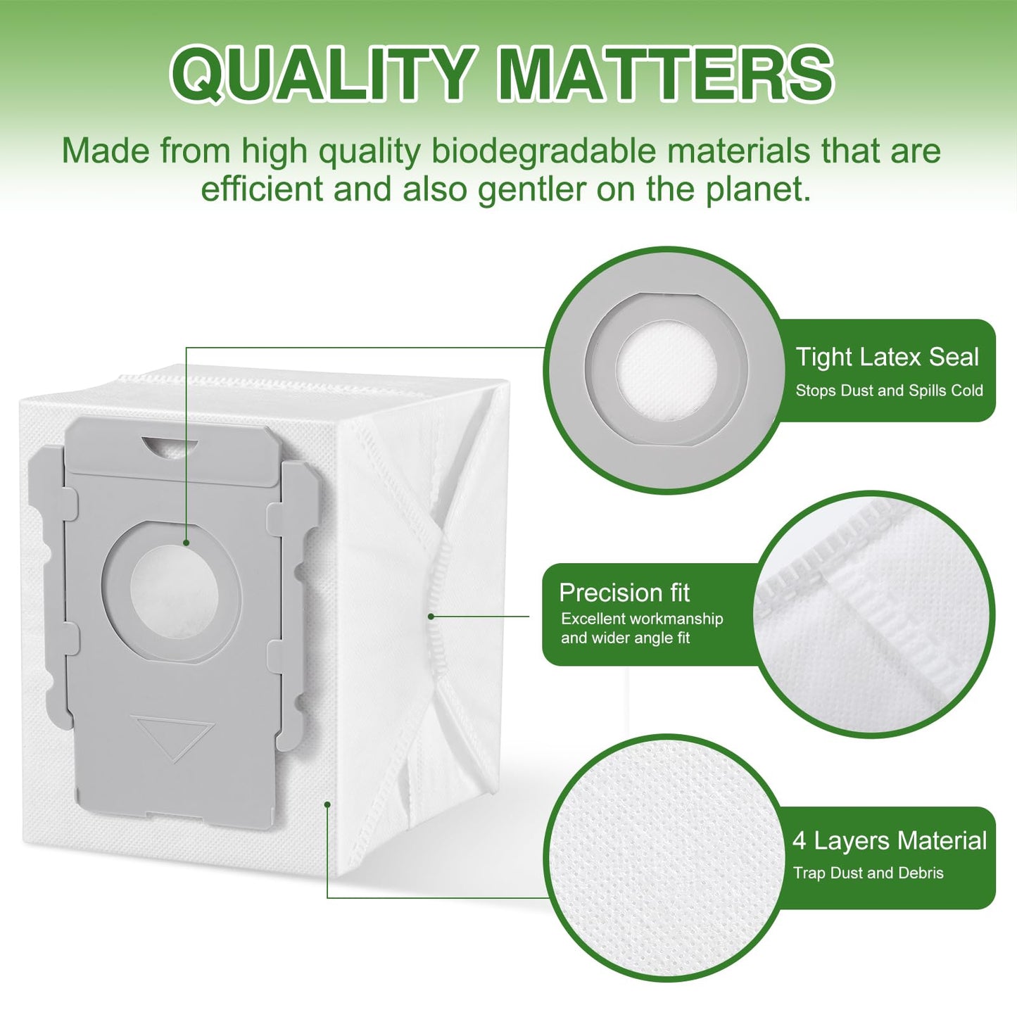 VBN 26 Pack Vacuum Bags for iRobot Roomba i s j 100 400 500 Series All Clean Base, Fit i3+ i4+ i5+ i6+ i7+ i8+ j7+ j8+ j9+ s9+ 104 105 405 504 505 507 Vac Combo, 705 Max Combo10, Dirt Disposal Bags