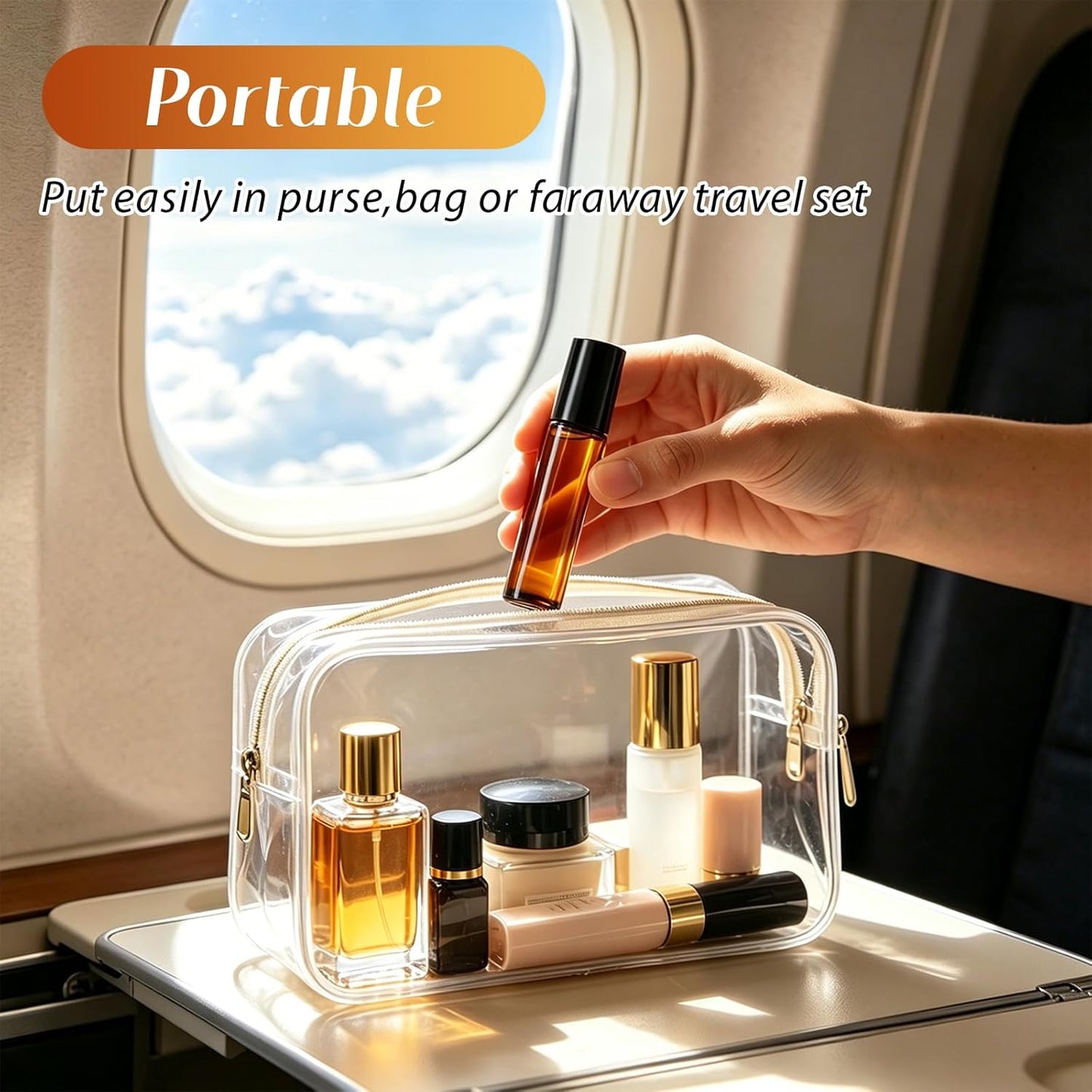 Essential Oils Roller Bottles - 10 Pack 10ml Leakproof Amber & Clear Glass | Rose Quartz & Stainless Steel Balls for Perfume & DIY