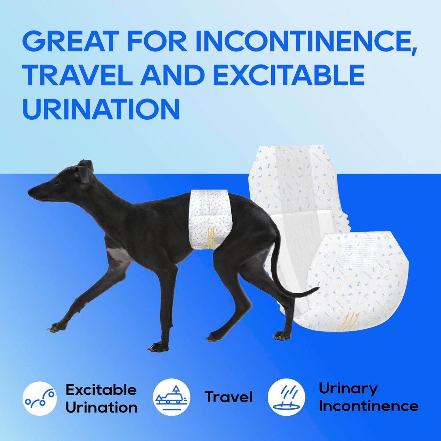 All-Absorb Male Dog Wraps - 50 Count, Small Size | Leak-Proof & Comfortable