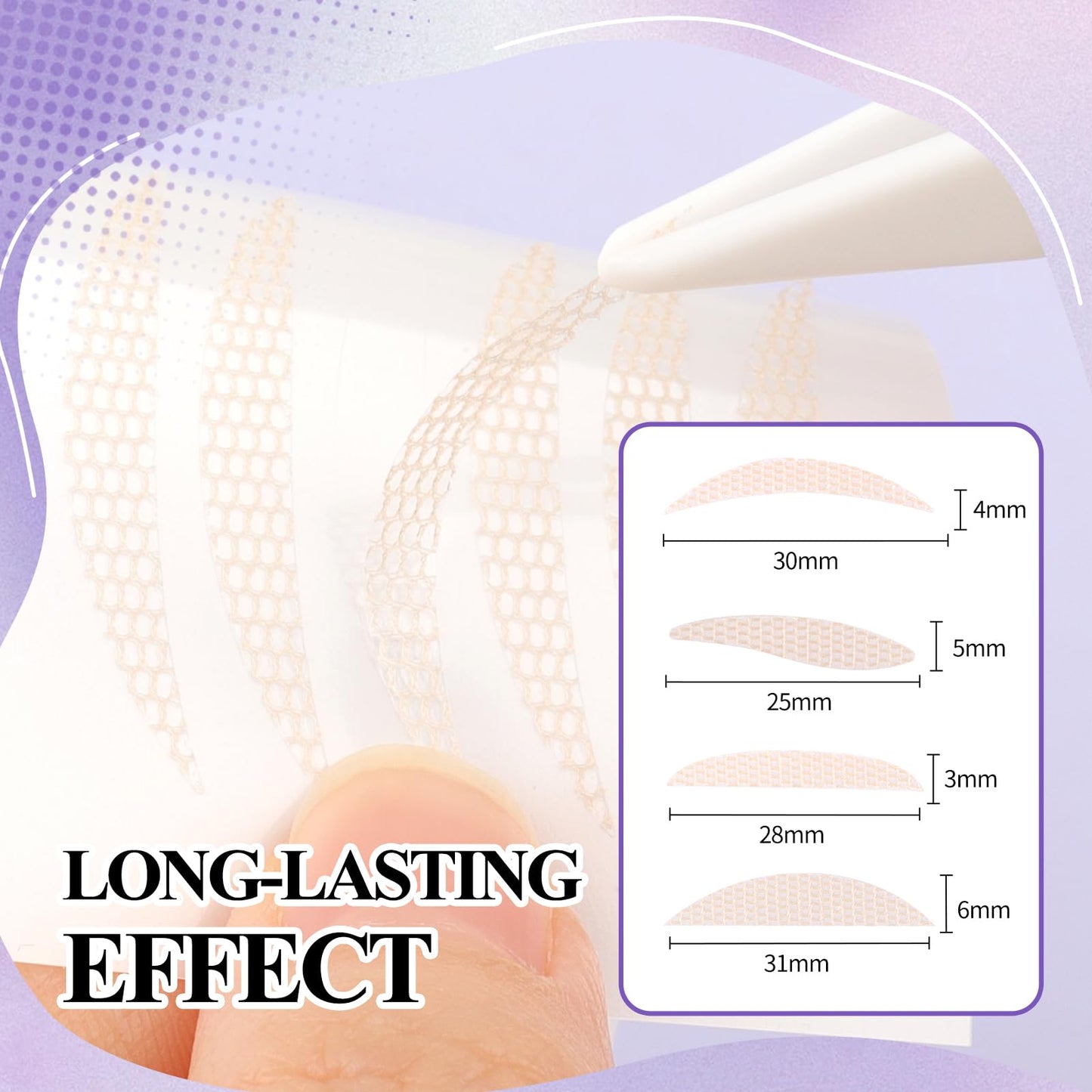 WENDY LASHES 640Pcs Eyelid Tape, Invisible Double Eyelid Stickers Tape Hooded Eye Lift, Natural Look, Waterproof Reusable Instant Lifting Eyelid Tape Easy to Apply for Monolids/Hooded Eyes(640Pcs)