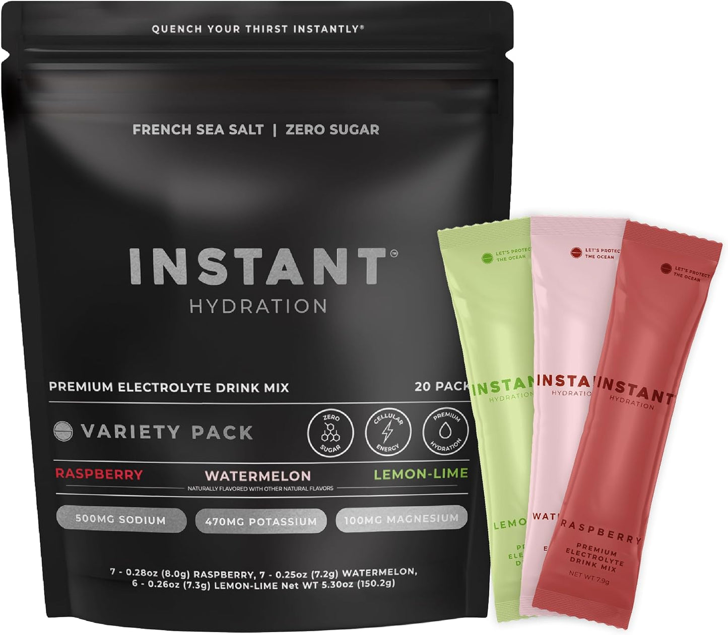 Electrolyte Drink Mix - Instant Hydration Sugar Free Cherry Limeade Powder Packets | 20 Travel Sticks for Recovery & Muscle Support