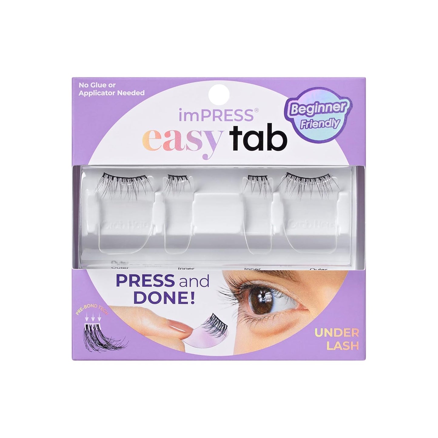 Kiss Impress Falsies Eyelashes - Easy Tab Self-Adhesive Black Clusters | Airy Wispy, 1 Pair 3mm-6mm & 1 Pair 4mm-10mm