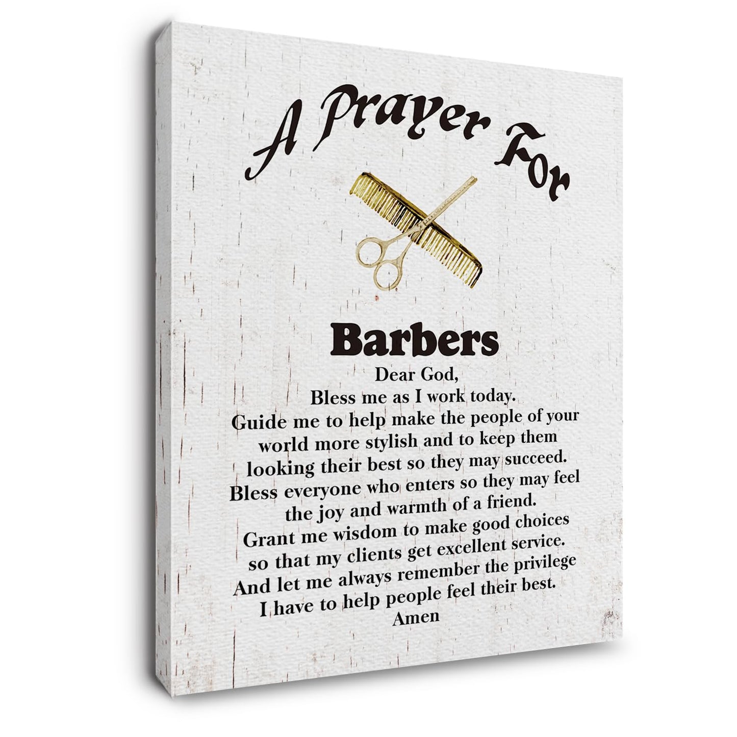 Ryeolo A Prayer For Barbers Wall Art Prints, Barber Shop Canvas Prints Wall Art, Barber Wall Decor 11X15 Inches, Barbershop Decor,Barber Gifts For Men, Barber Gifts