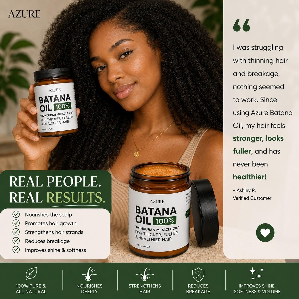 Batana Oil Paste for Hair Growth - 100% Pure Nourishing Scalp Treatment | 4 Fl Oz - For All Hair Types