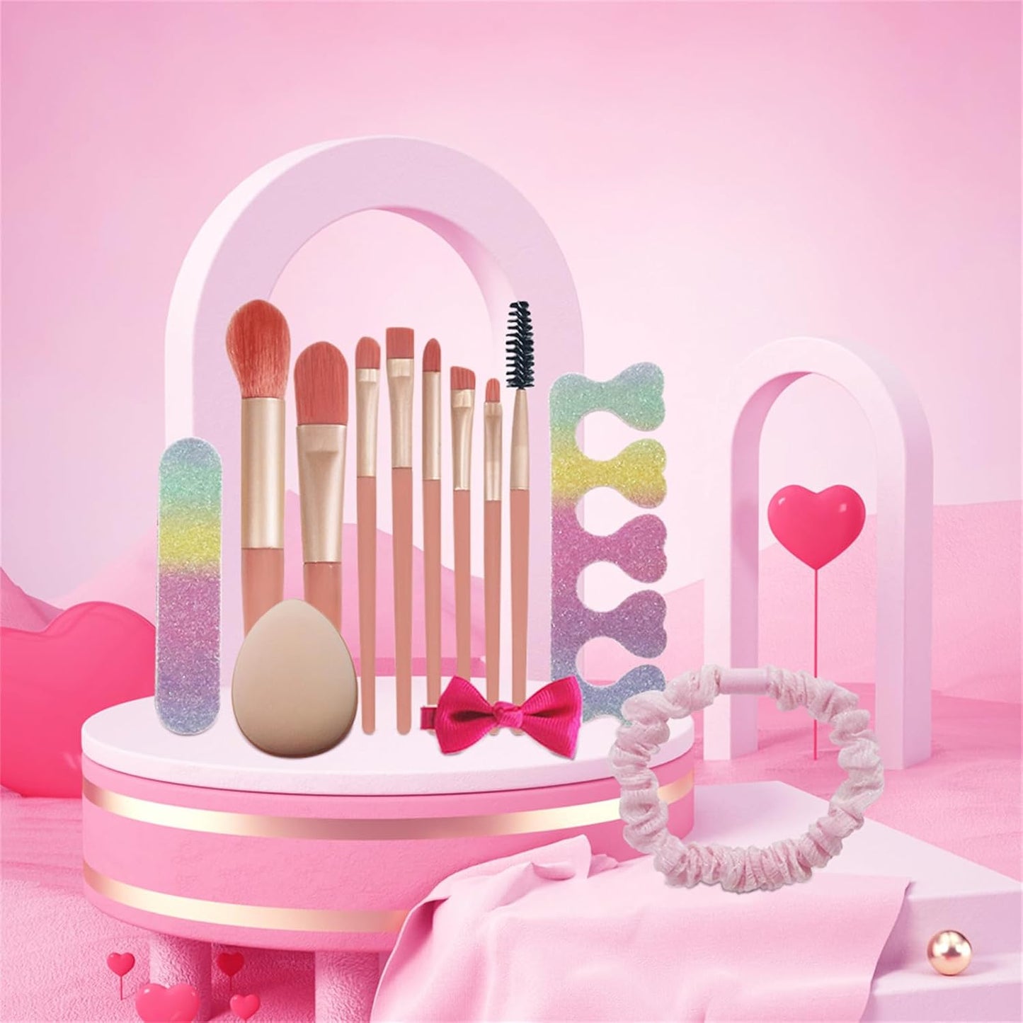 All-in-One Makeup Kit for Women - Hot Pink Essential Bundle with Eyeshadow, Lipstick, Blush & Foundation | Perfect Mother's Day Gift