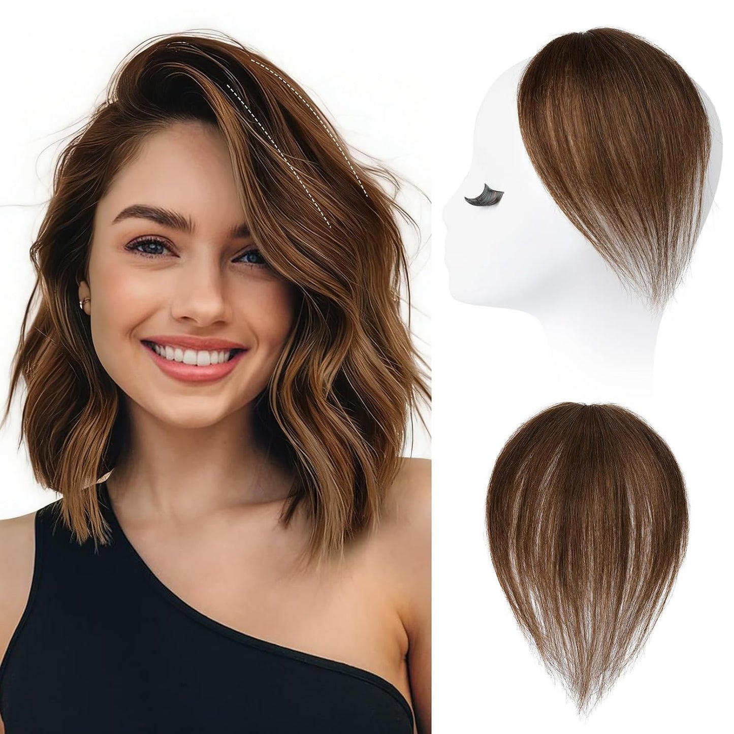 REECHO Clip-In Hair Volumizer | Short Thick Extensions for Fine Hair - Silver Grey, 8 Inch