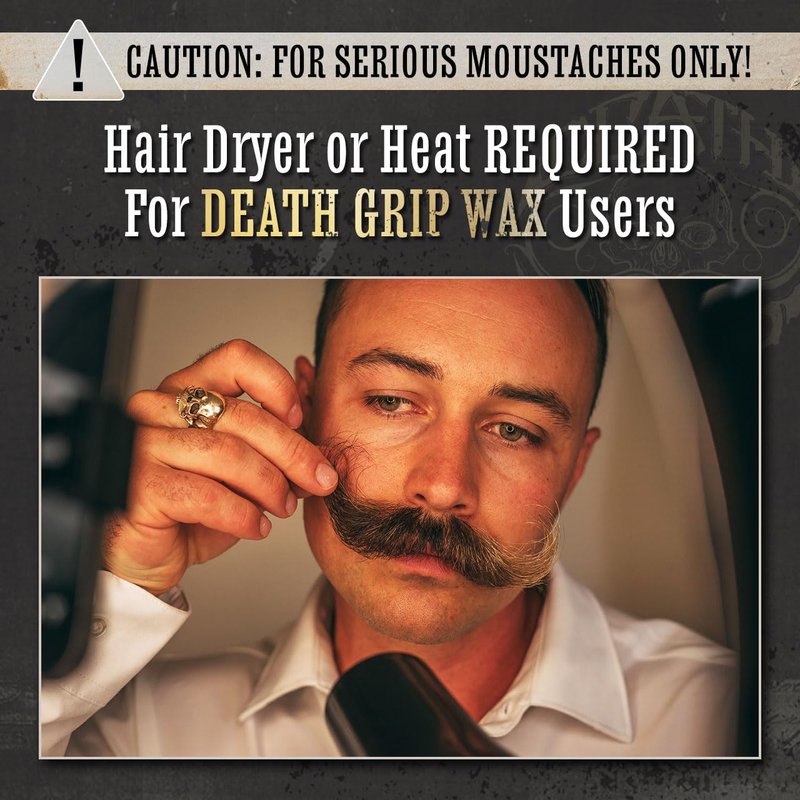 Moustache Care Gift Set by Vintage Grooming Co. | Death Grip & Sudden Death Mustache Wax & Comb Kit
