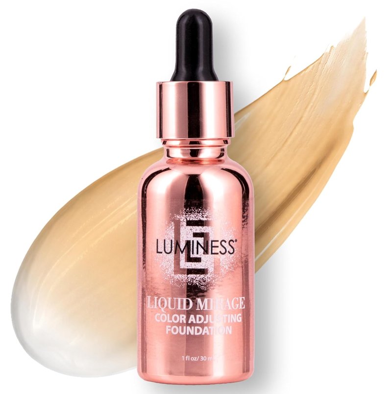 LUMINESS Liquid Mirage Color Changing Foundation - Hydrating Makeup with Hyaluronic Acid & Vitamin E | Medium Shade