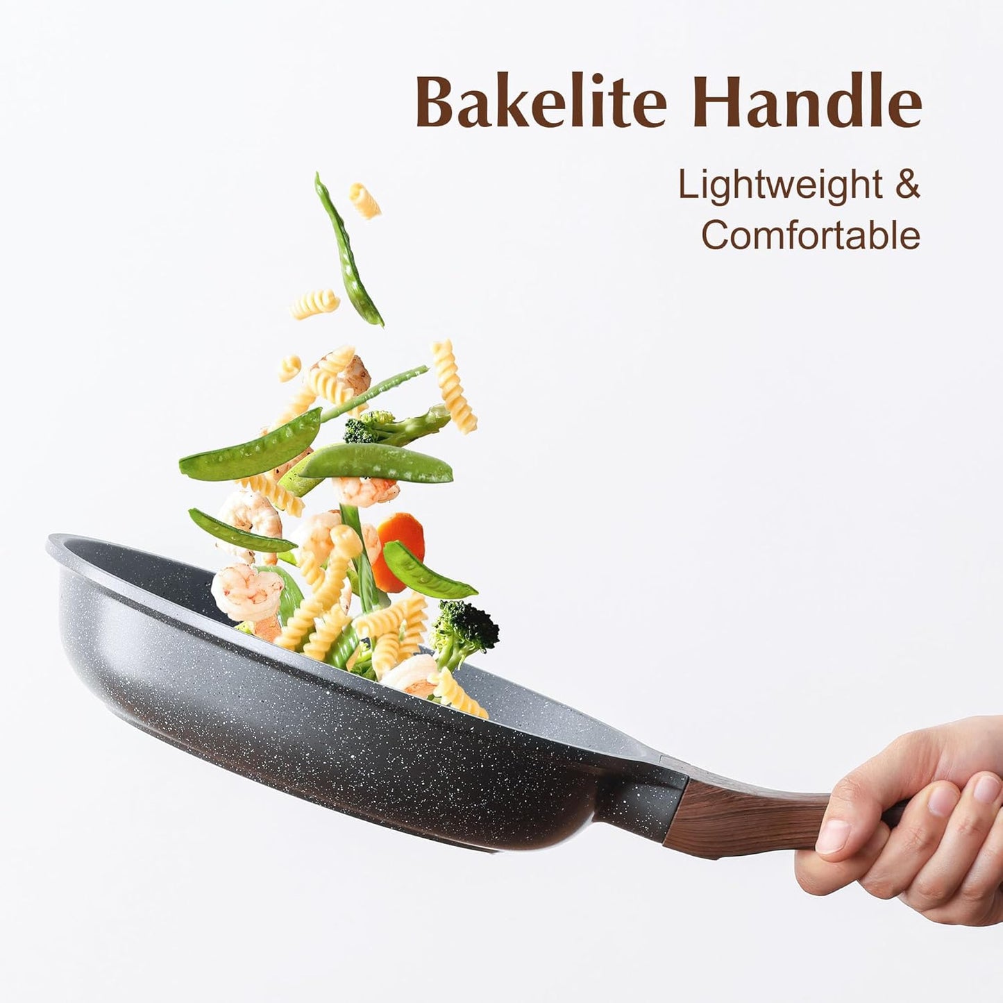 SENSARTE Nonstick Frying Pan - Swiss Granite Coating Omelette Skillet | PFOA Free, 9.5 Inch