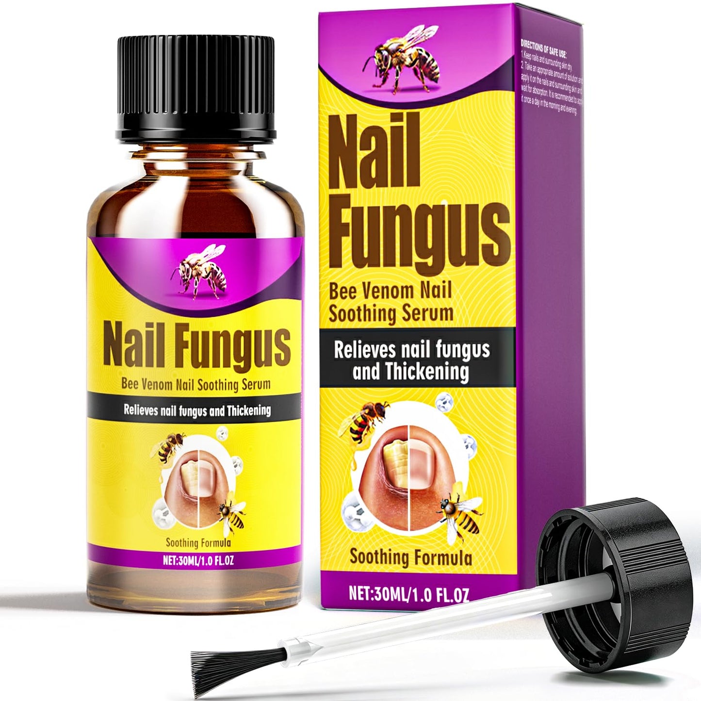 Toenail Fungus Treatment Extra Strength, Nature & Safe Bee Venom Nail Fungus Treatments for Toenail with Foot, Gently & Effectively Toe Nail Repair for Thick, Broken (30ml)