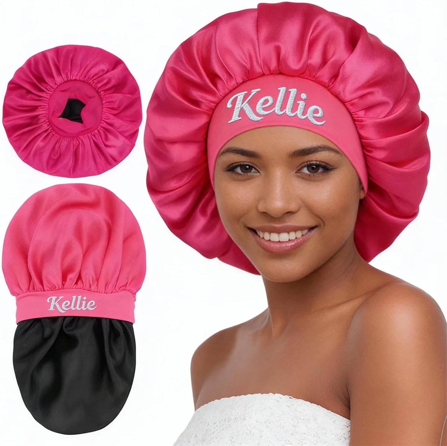 Custom Silk Bonnet - Satin Hair Cover for Sleeping | Perfect for Curly & Braided Hair