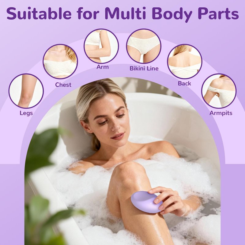 hoyesch Crystal Hair Eraser for Women and Men, Reusable Crystal Hair Remover Painless Exfoliation Epilators Hair Removal for Women, Magic Hair Eraser for Back Arms Legs (Violet)