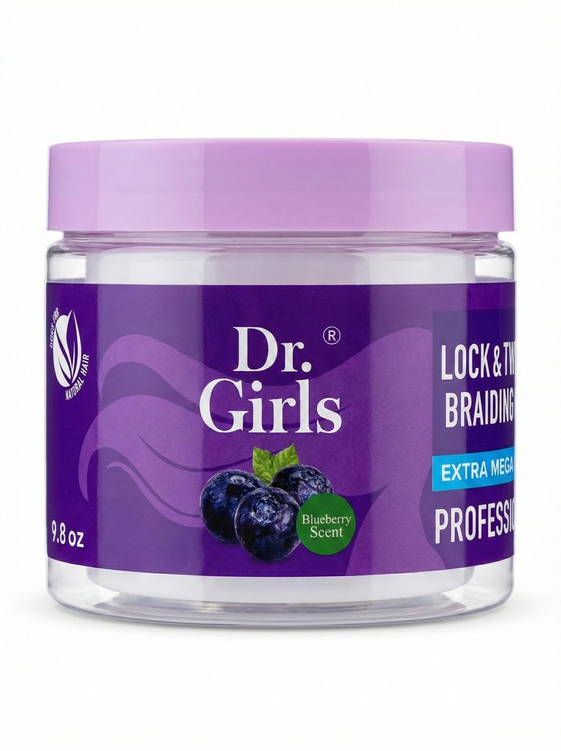 Dr. Girls Super Grow Loc & Twists Braiding Conditioning Gel / 9.8oz / Extra Mega Hold (Blueberry)