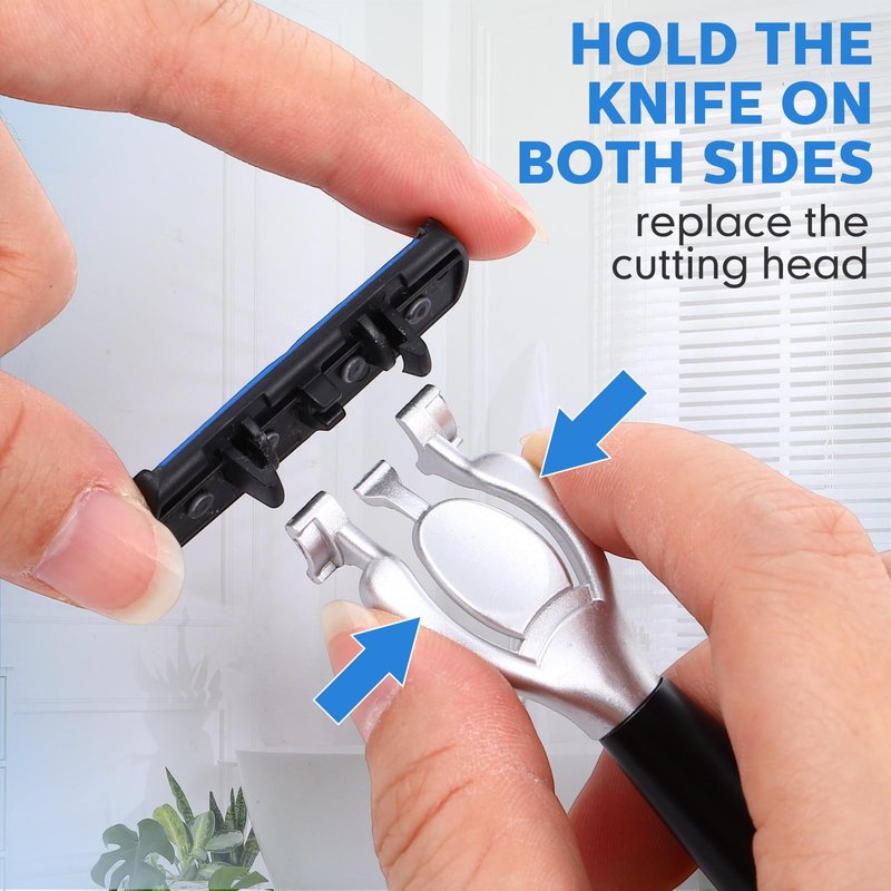 Leriton 40 Pcs Disposable Men's Razors Set 6-blade Sensitive Skin Refillable Razor Kit for a Comfortable Shave, 2 Handles and 38 Cartridges