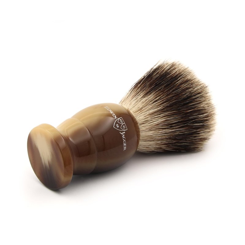 Edwin Jagger 5EJ872 Extra Large Best Badger Shaving Brush, Imitation Light Horn for use with Shaving Cream or Soap for Men