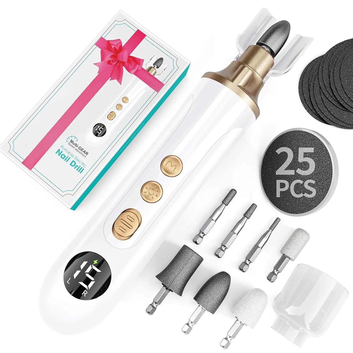 Electric Nail File Set - Professional Manicure Pedicure Kit with 15 Speeds for Hand & Foot Care | Ideal for Thick Nails, Men & Women