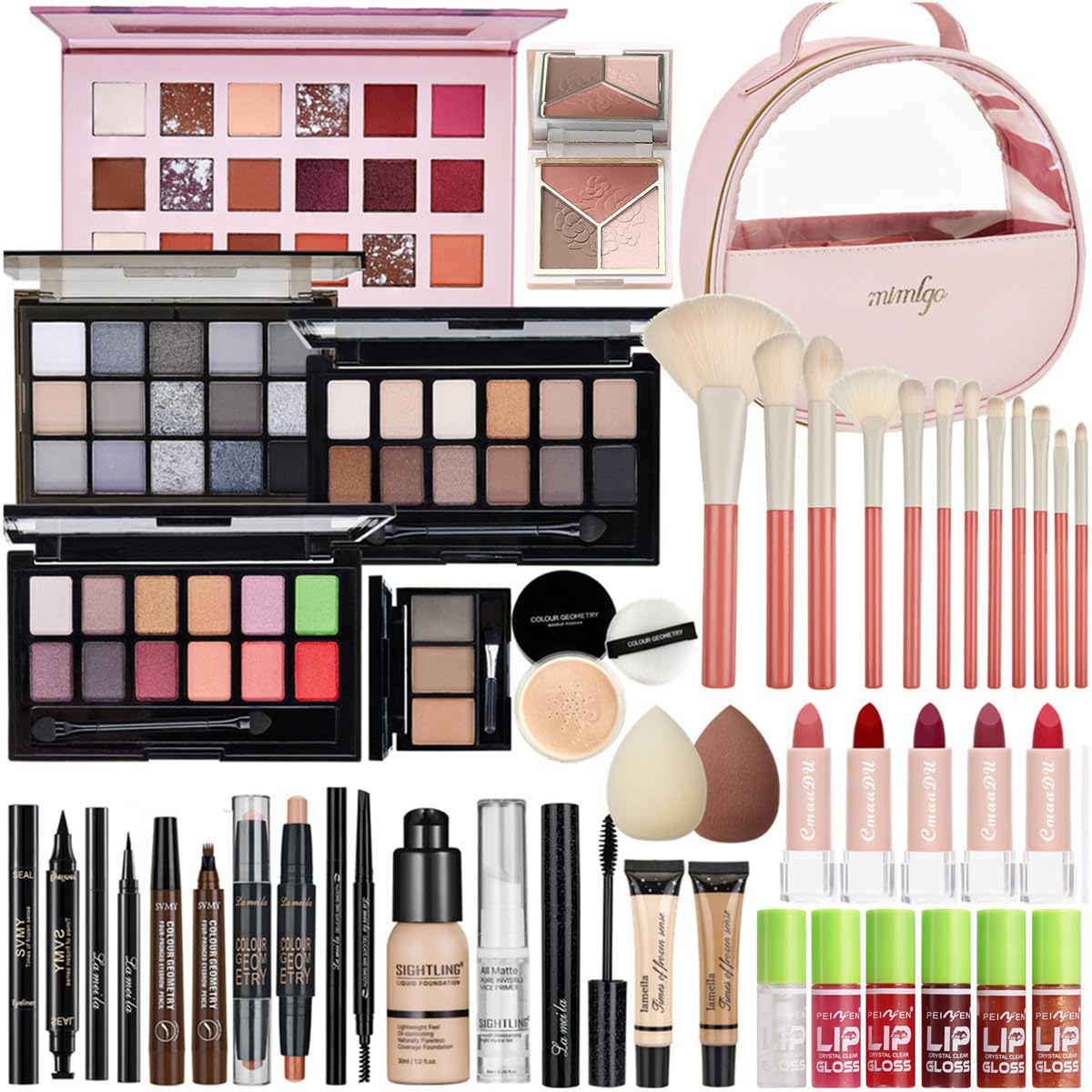 All-In-One Makeup Kit - Travel-Friendly Makeup Set for Women | Includes Foundation, Eyeshadow Palette, Lipstick & More