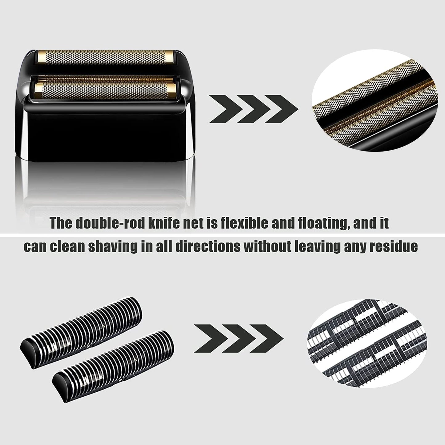 BaBylissPRO Replacement Foil & Cutters - Compatible with Double FXFS2 | 2PC Black Set
