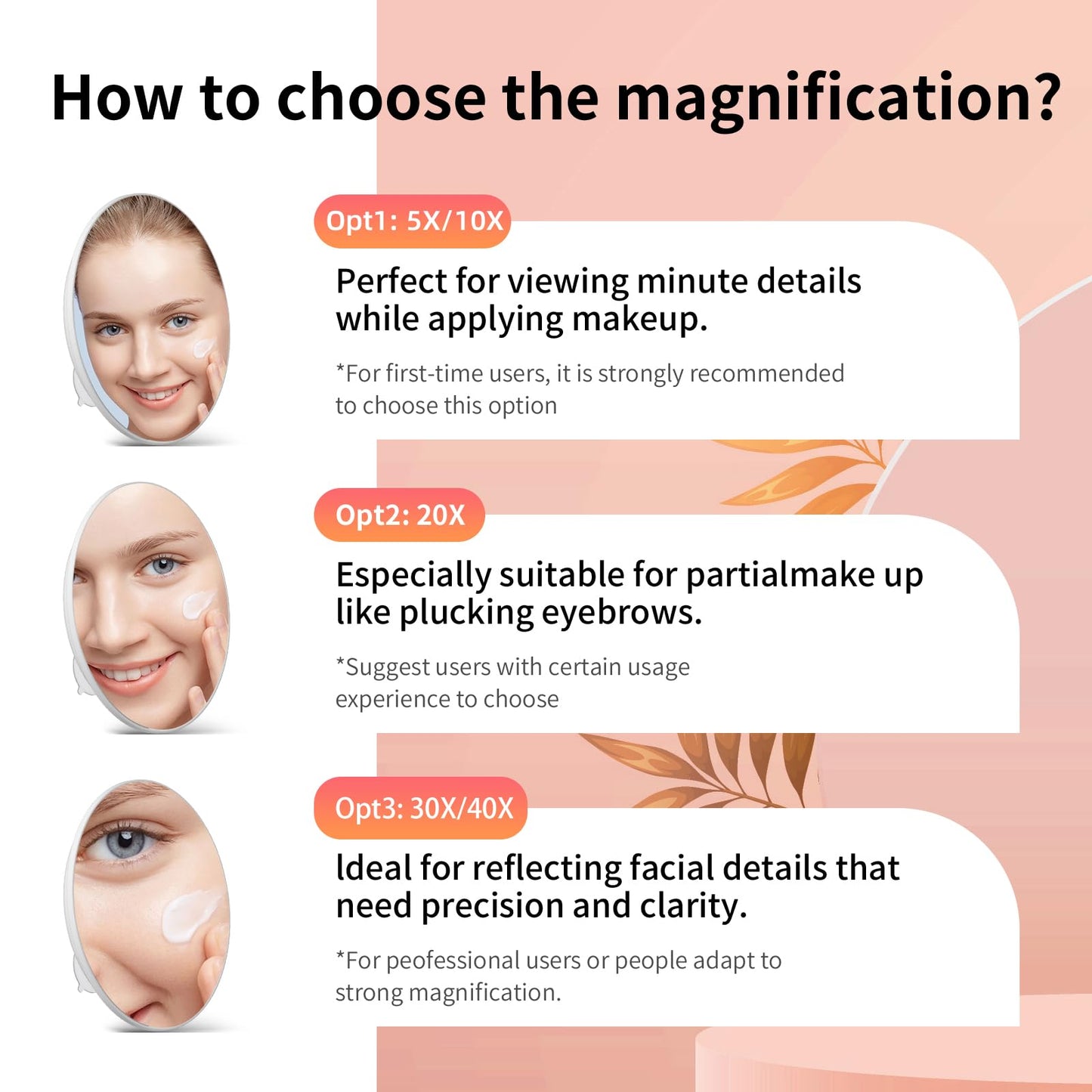 Suupvaor Magnifying Mirror 40X with Suction Cups, Large 6inch Travel 40X Magnified Round Makeup Mirror with High Magnification, Make up Mirror with Tweezers Sets