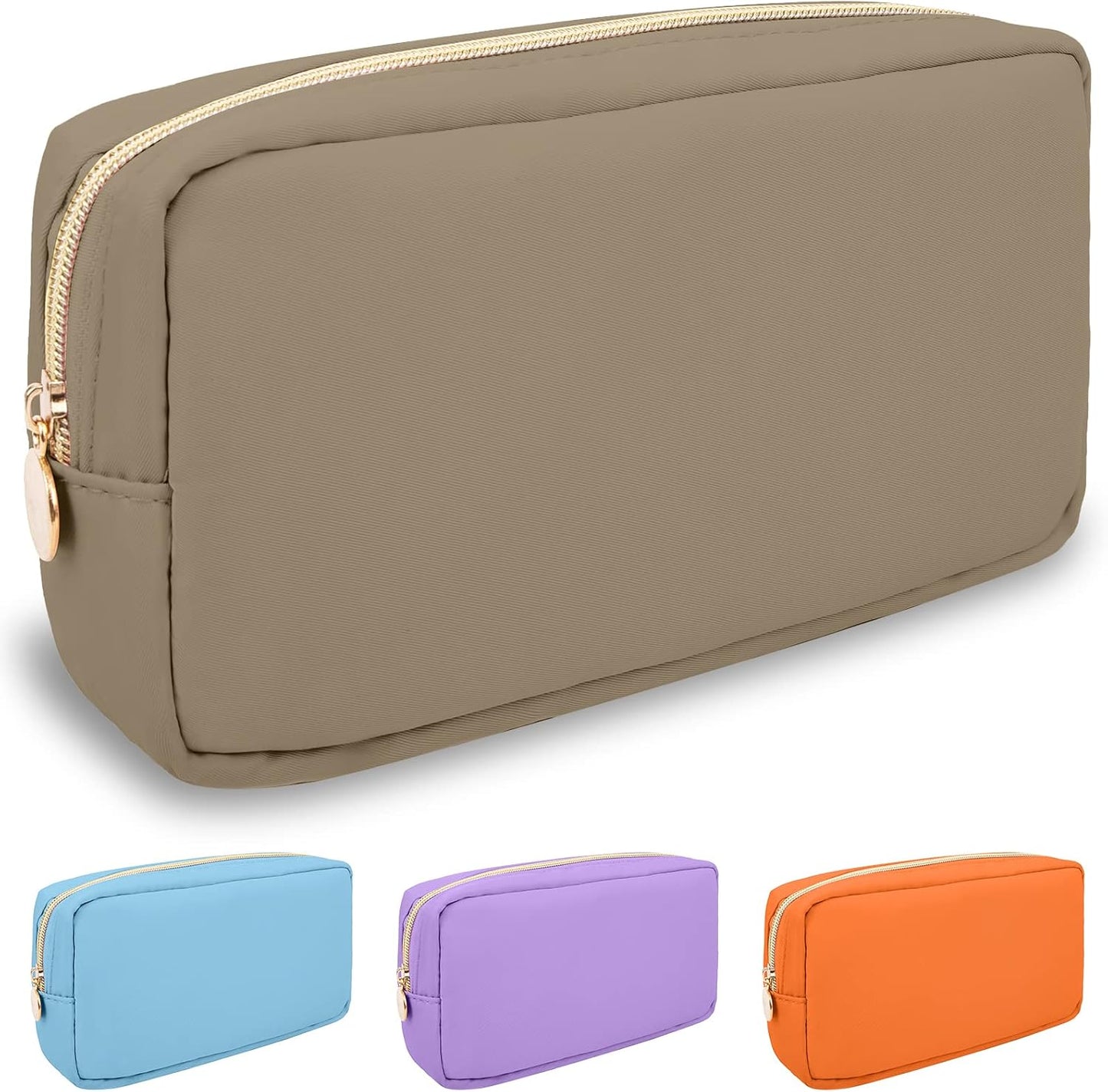 Floral Makeup Bag - Cute Pink Nylon Zipper Pouch for Travel | Waterproof Cosmetic Organizer for Women
