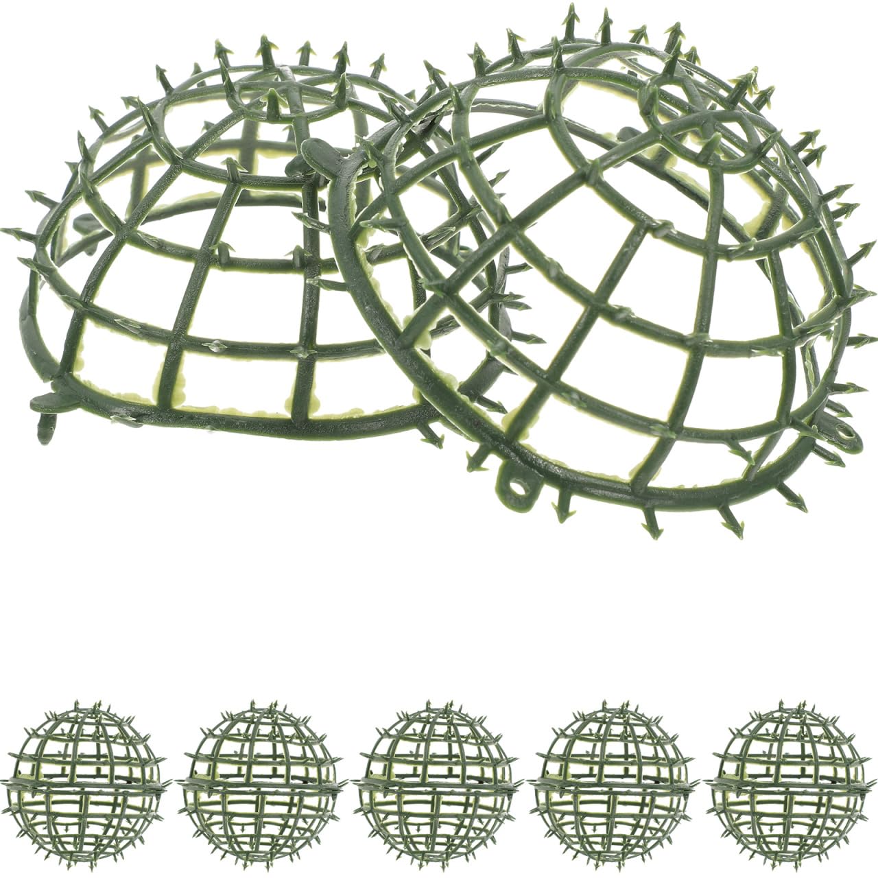 Housoutil 4 Inch Topiary Ball Frame for Artificial Plant Ball Support, 6Pcs Floral Sphere Cage for Flower Arrangement, Plastic Faux Greenery Frame Holder for Hanging Garden Wedding Decor
