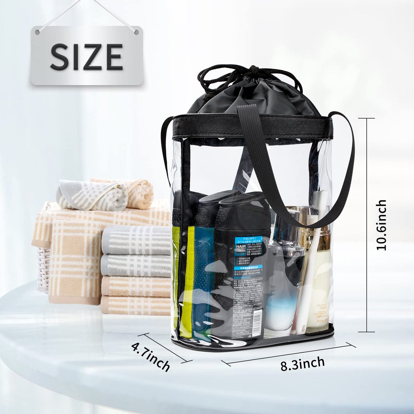 onemoky Clear Toiletry Bag, Travel Toiletry Bag for Women, TSA Approved Toiletry Bag, Waterproof Clear Makeup Bag Cosmetic Pouch, Transparent Makeup Organizer, Carry on Airport Airline Compliant