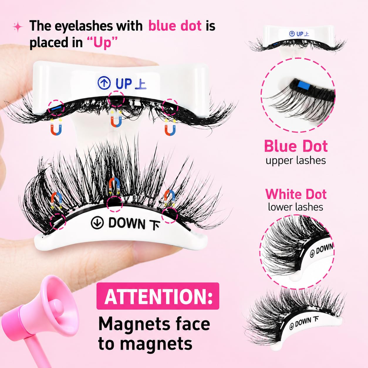 Vevela Magnetic Eyelashes Kit, 1 Pair Magnetic Lashes Natural Look with Applicator, No Glue Needed & Reusable，Easy to Wear and Remove (VE-US-YC-1D01)