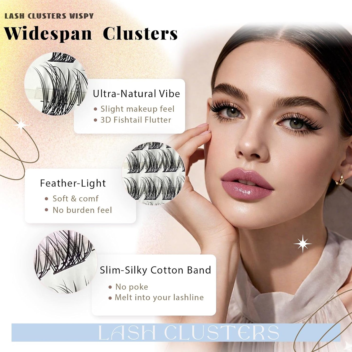 Natural Lash Cluster Eyelash Extensions Kit - 192 Pcs C Curl 10-16mm Fluffy False Lashes | DIY for Beginners