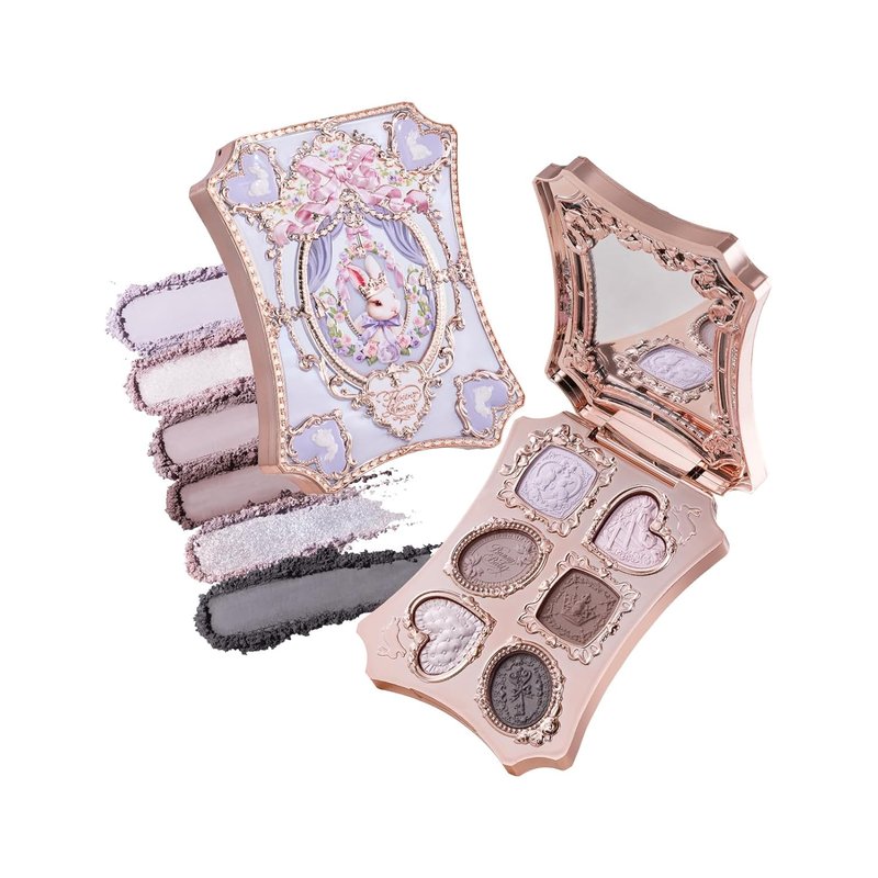 Bunny Garden 6-Color Makeup Palette - Lavender Purple Shades | 4 Matte, 2 Shimmer, 1 Satin, Blendable & Smooth 0.23 oz