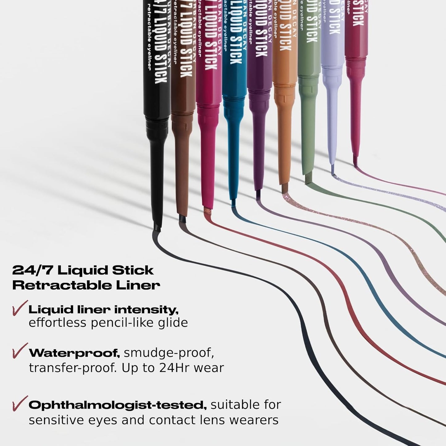 Urban Decay 24/7 Liquid Stick Waterproof Eyeliner - Smudge-Proof, 24HR Wear, Dual-Ended Gel Liner with Brush | 0.012 oz
