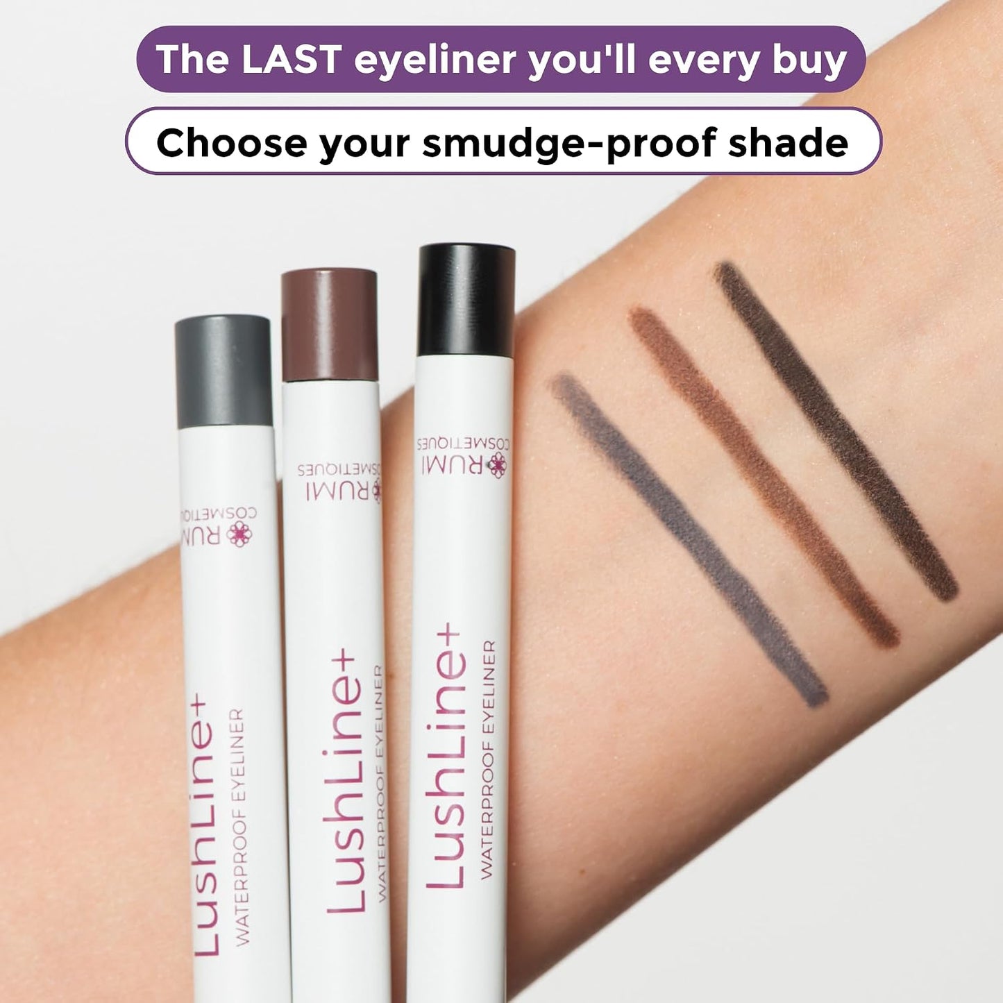 **Waterproof Eyeliner Pencil for Mature Women | Smudge-Proof, Long-Lasting, Non-Toxic - Natural Brown**