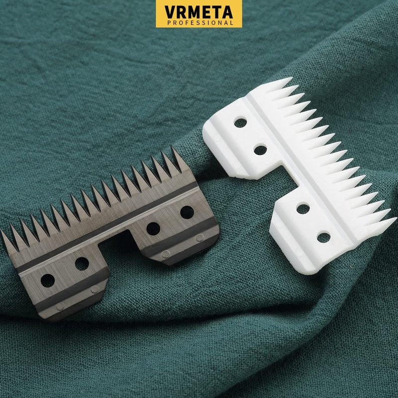 VRMETA 2 Pcs Fast Feed Ceramic Blades Fit Oster Fast Feed Clipper Oster A5 Fast Feed Ceramic Cutters Blade Fast Feed Replacement Blade Fit Wahl KM Series