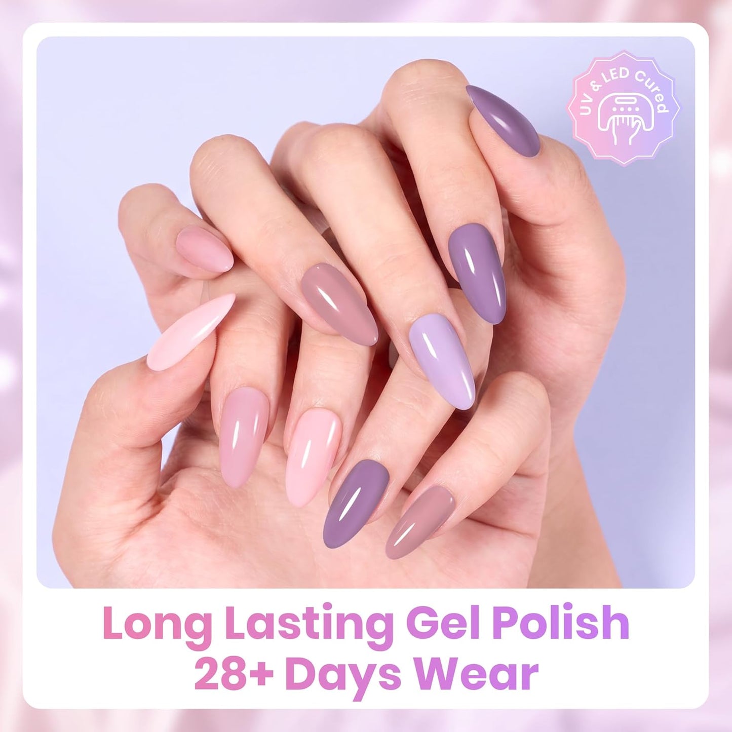 Beetles Pink Gel Polish Set | Ballet Princess Collection - 6 Colors Soak Off UV LED Nail Art Kit for DIY Manicure