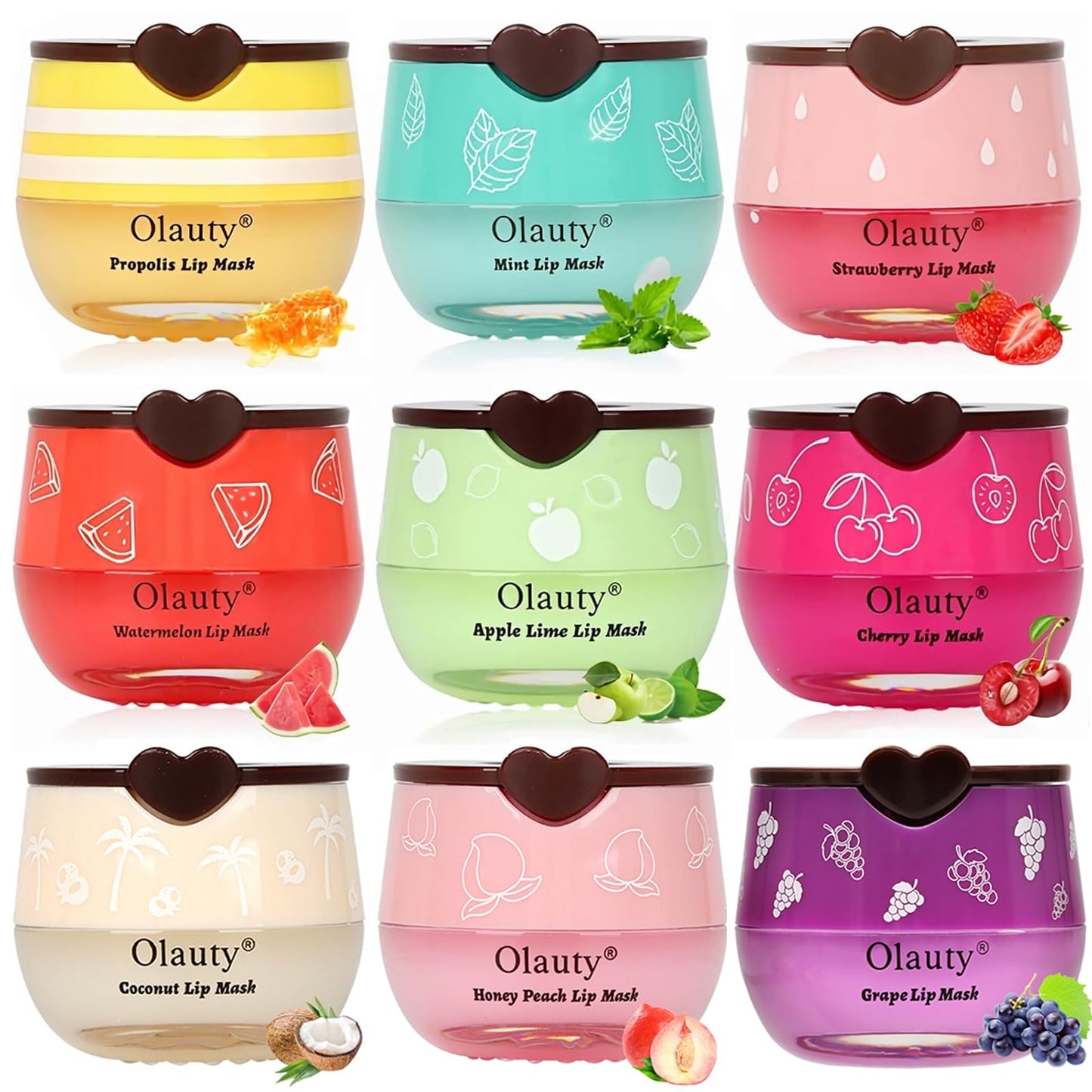 9 PCS Bee Lip Balm Honey Pot,Mothers Day Gifts,Honey Lip Balm Lip Mask,Propolis Moisturizing Lip Sleeping Mask Reduces Lip Lines,Teacher Appreciation Gifts,Birthday Gifts for Women Girls