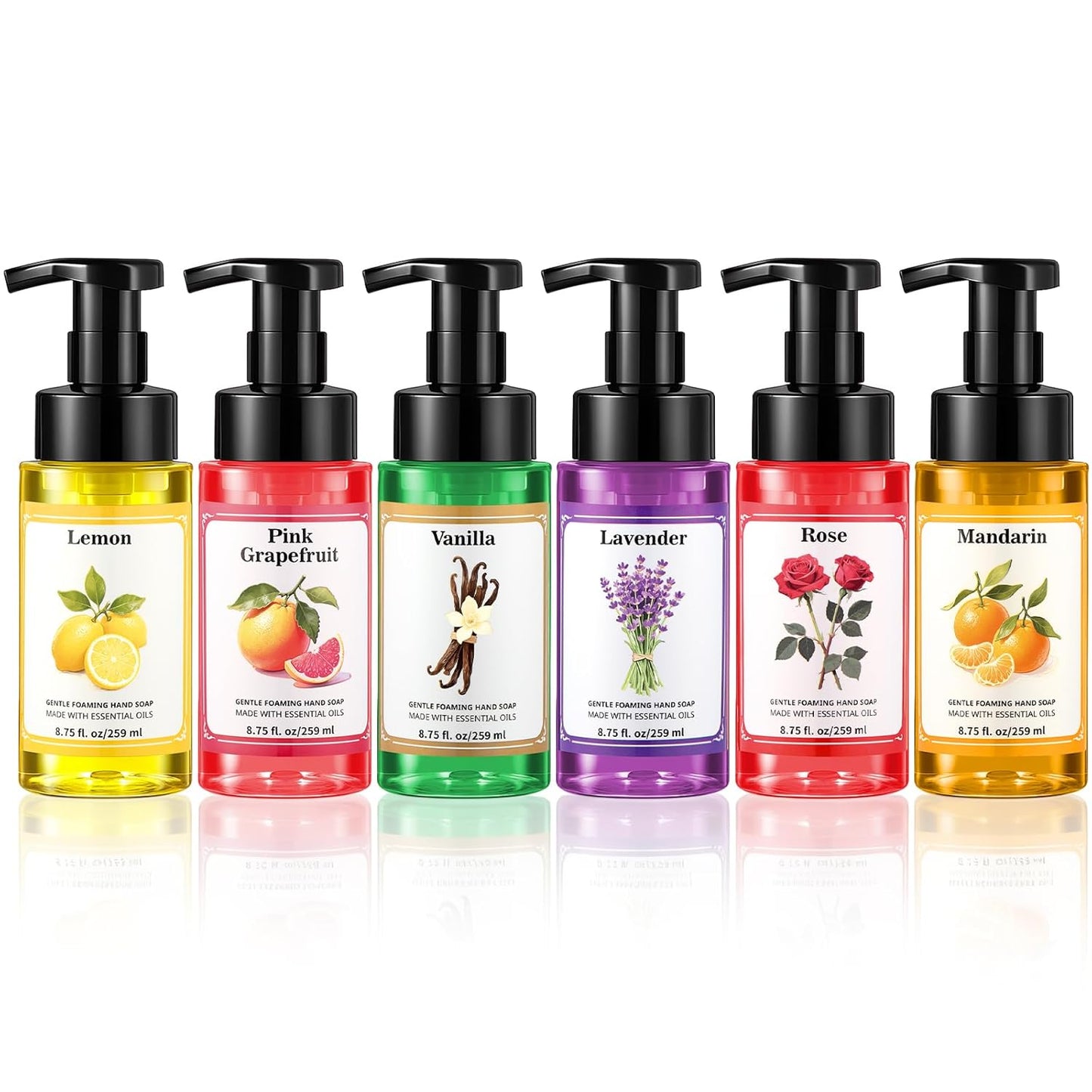 Funny Fruit Foaming Hand Soap - Moisturizing Liquid Foam | 6 Pack, 8.75 Fl Oz - Perfect Gift for Teachers & Nurses