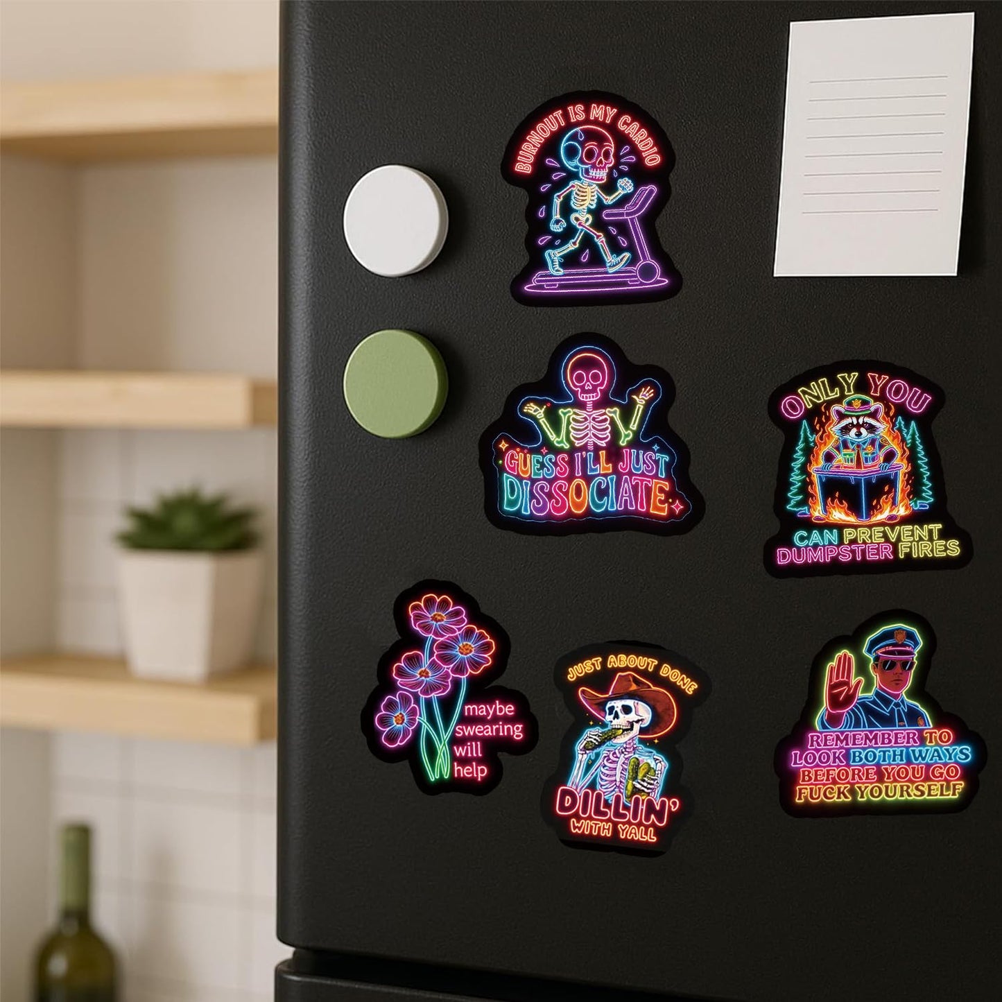 120PCS Funny Neno Stickers for Adults, Hilarious Stickers Pack, Waterproof Vinyl Sarcastic Meme Decals for Laptop, Water Bottle, Phone, Kindle, Journal, Scrapbook, Bumper, Luggage, No Repeats