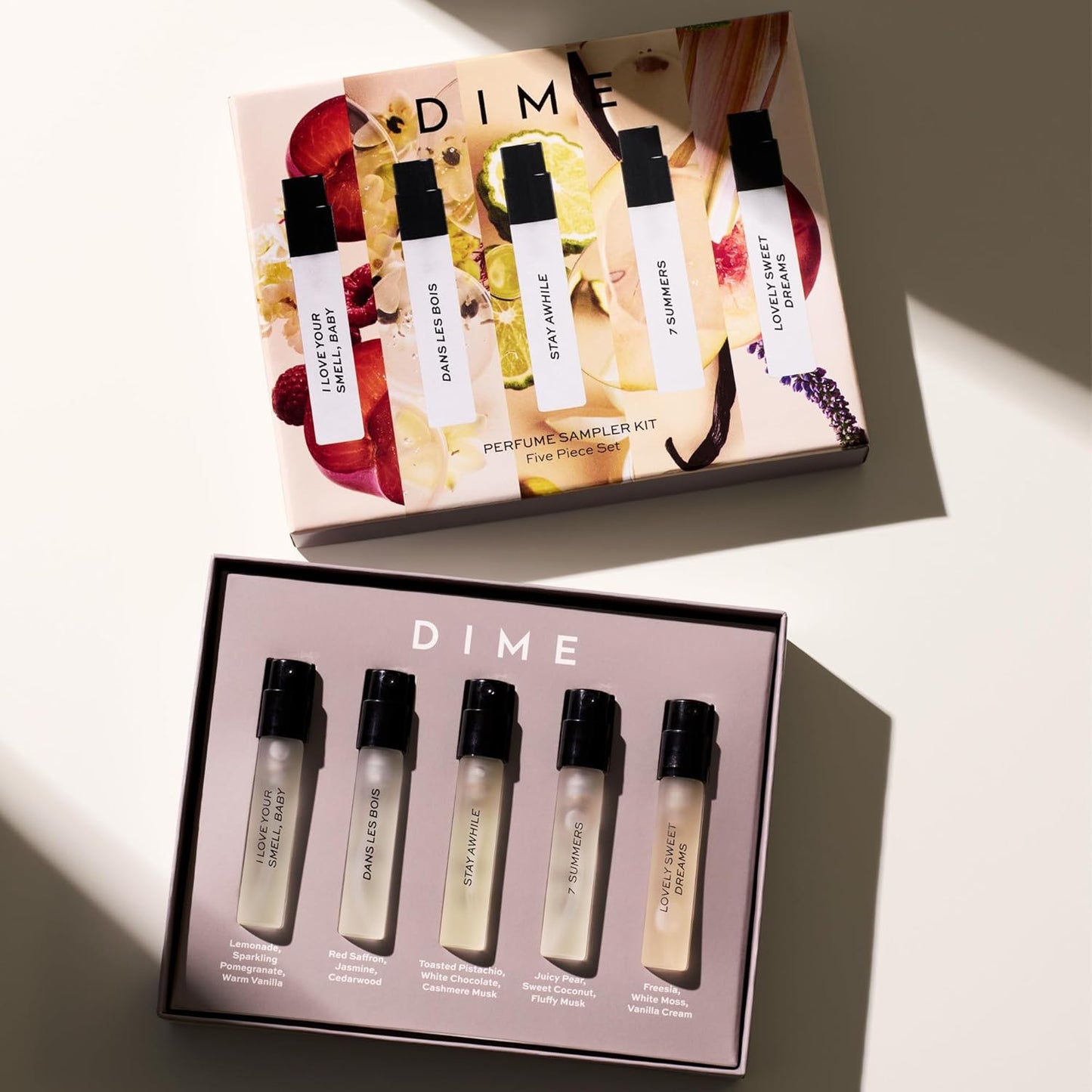 DIME Beauty Perfume Sampler - Hypoallergenic Eau de Parfum Set for Women | 5 x 2 ml Clean Fragrances