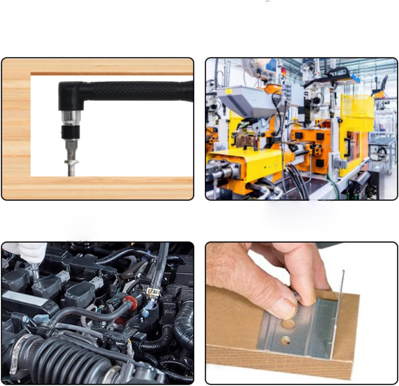 Stubby Drive Socket Wrench - 1/4 Inch Right Angle Screwdriver for Tight Spaces