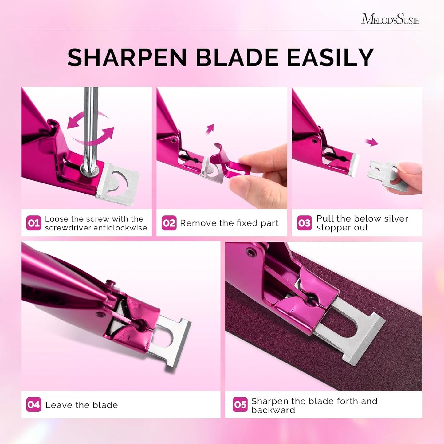 Acrylic Nail Clippers - Adjustable Stainless Steel Trimmer for Fake Nails | Manicure Tool in Plum