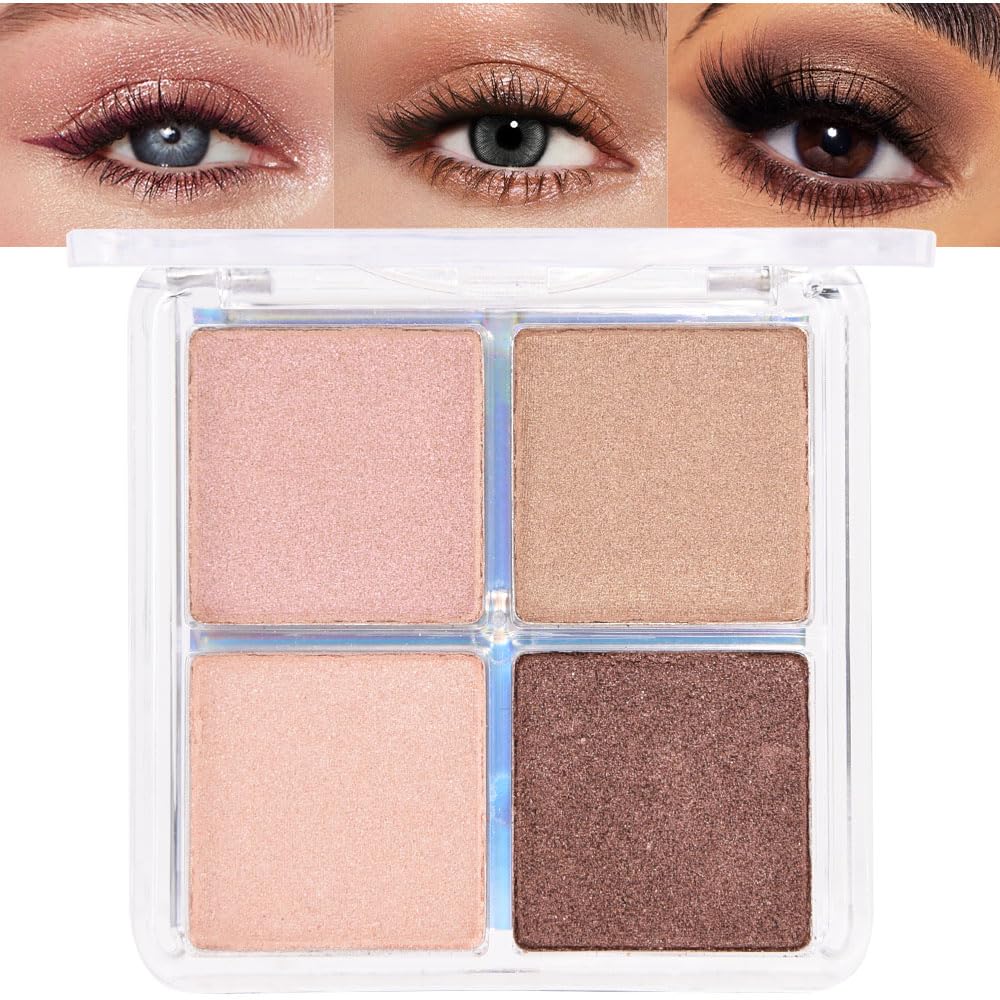 Eye Shadow Palette for Older Women - 6 Colors, High Pigment, Mini Travel Size | Green Eyes, Nude Pink, Rose Gold