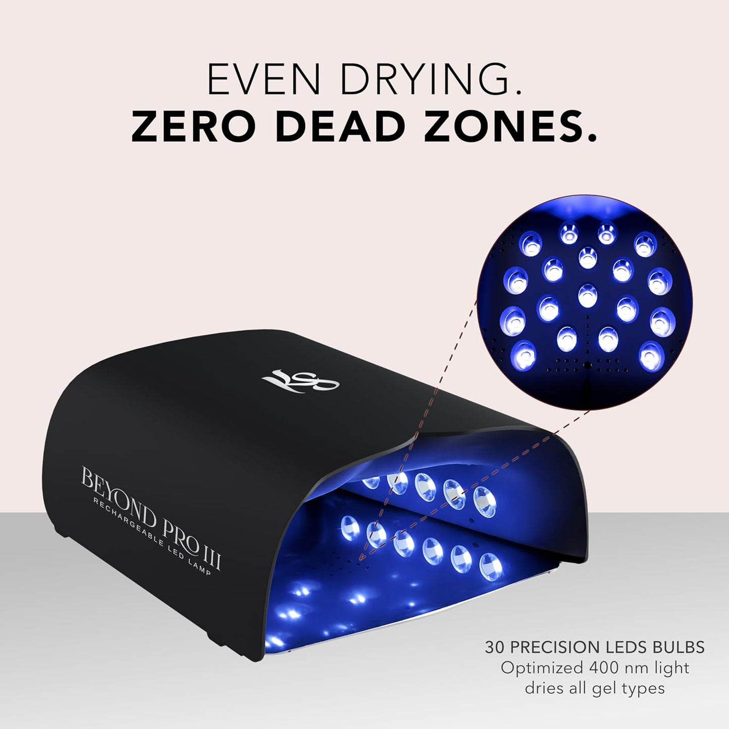 KIARA SKY Beyond Pro V3 UV LED Nail Lamp - Cordless Rechargeable Gel Light with Smart Sensor & Low Heat Mode | Full-Hand Coverage