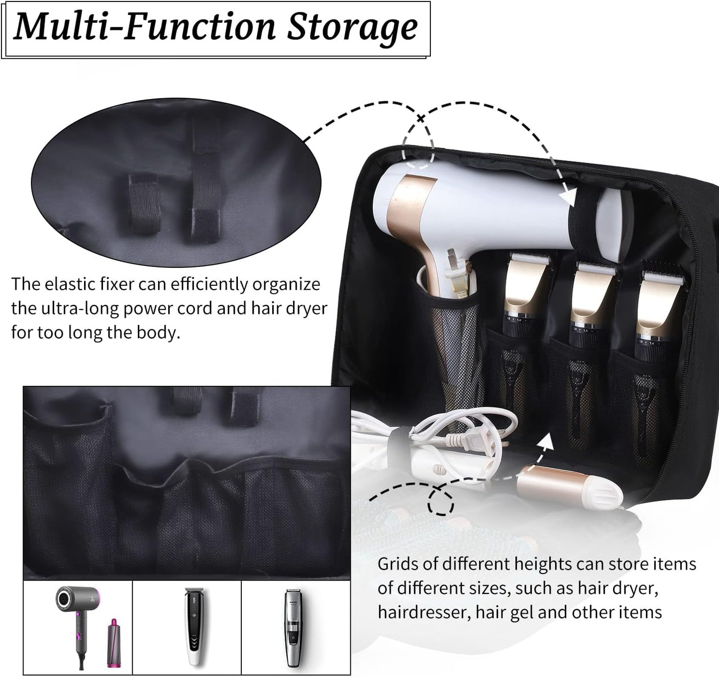 Barber Hairdryer Carrying Case - Travel Bag for Blow Dryer & Salon Tools | Durable & Spacious
