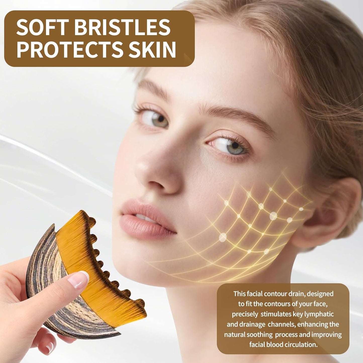 Lymphatic Drainage Massager - Contour Face Brush for Double Chin Reduction | 1 Piece