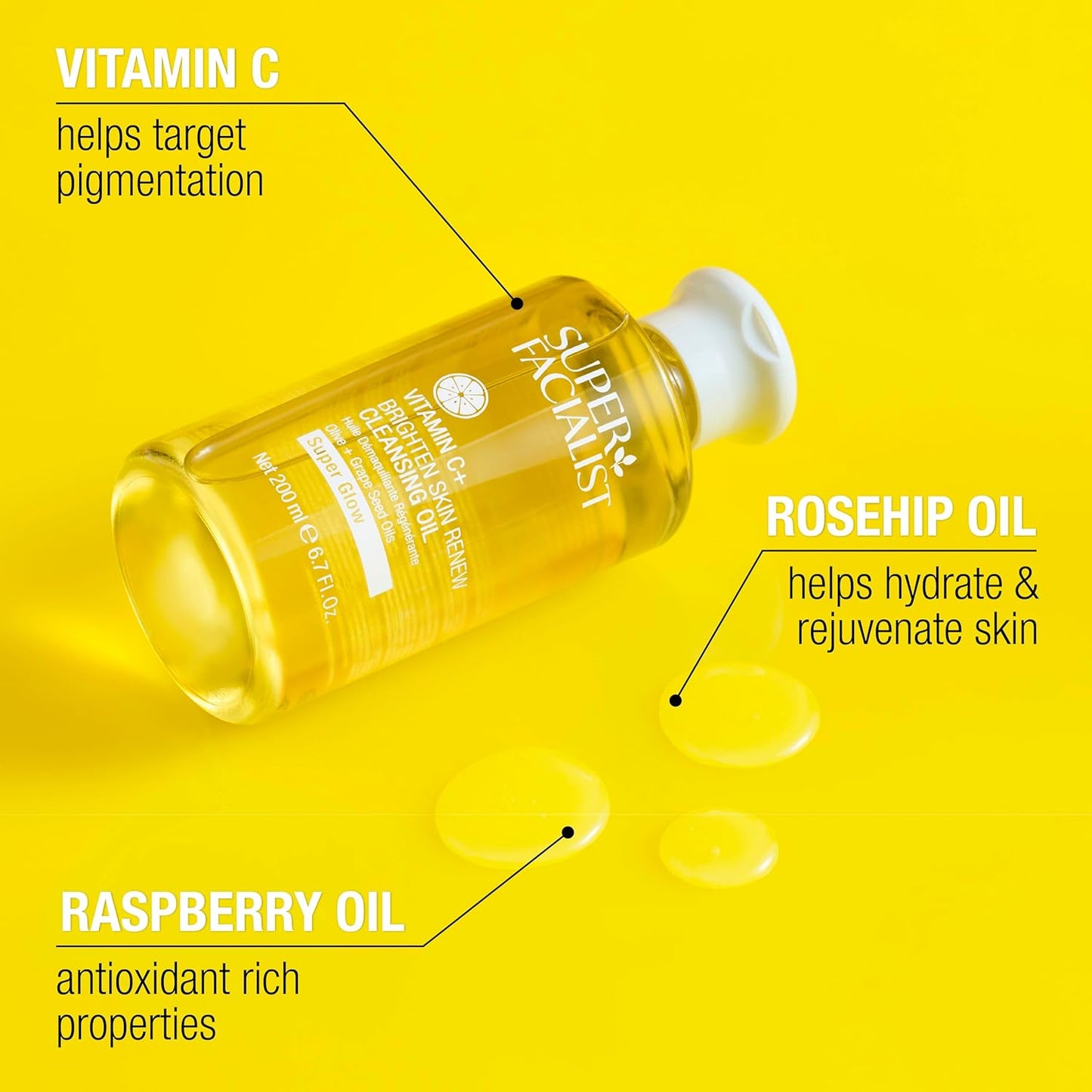 Super Facialist Face Cleanser Oil - Gentle Makeup Remover with Vitamin C | 6.8 oz, All Skin Types
