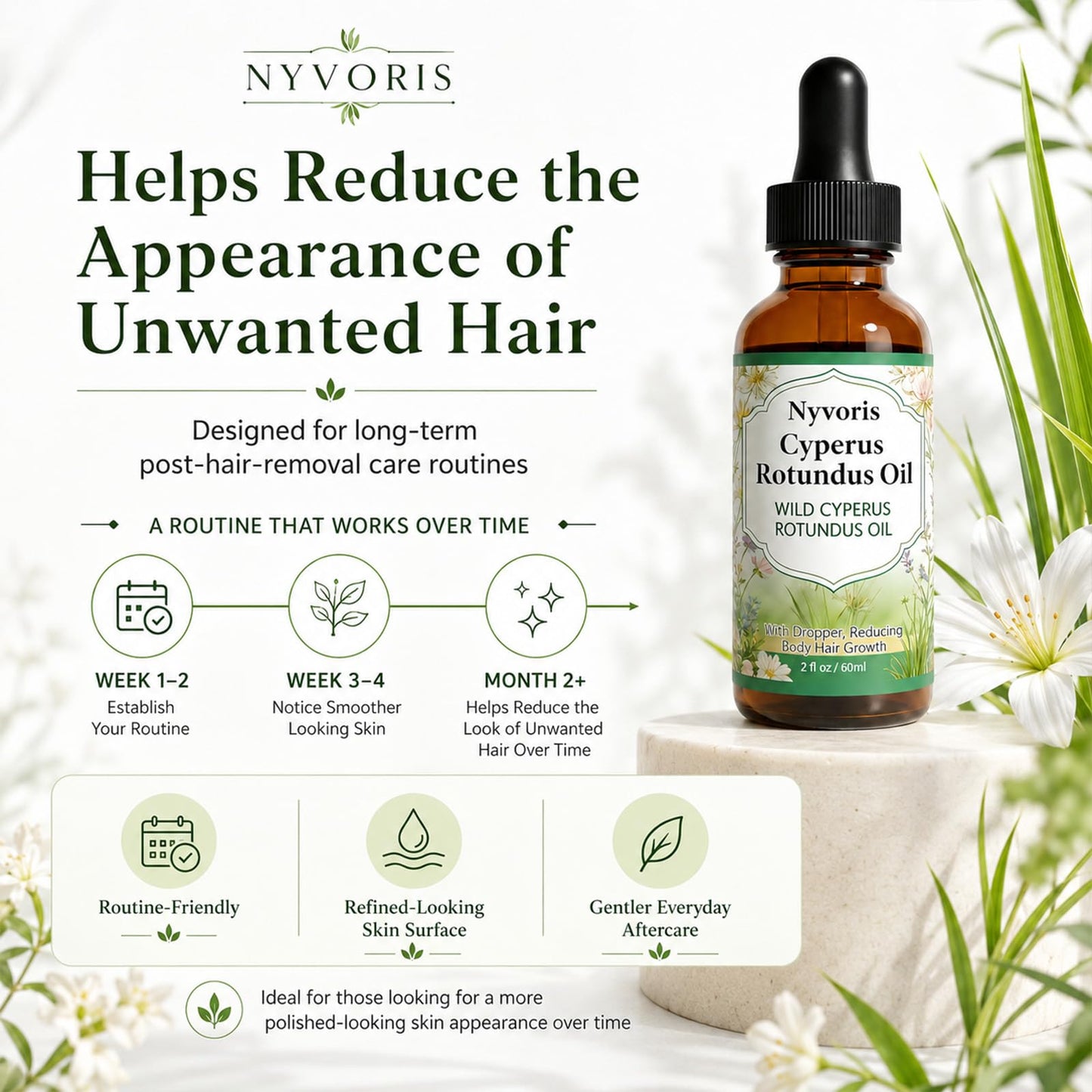 Ceduce NYVORIS Cyperus Rotundus Oil for Hair Removal
