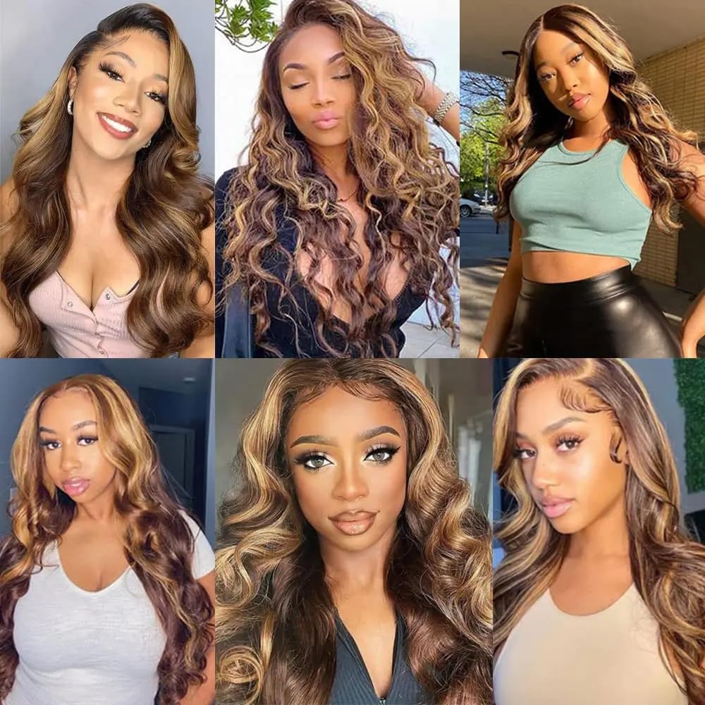 Color 27 Bundles Human Hair Blonde Body Wave Bundle Highlight 3 Bundles 16 18 20 Inch Brazilian Virgin Hair Extensions