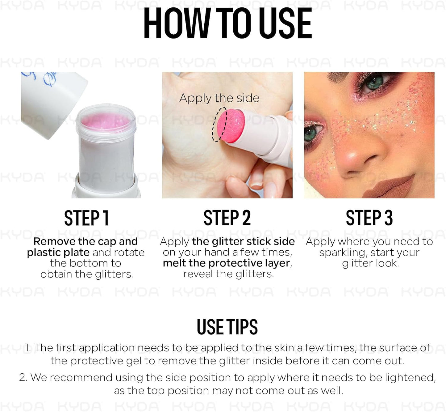 Body Glitter Stick - Chunky Holographic Glitter Gel for Face, Body & Hair | Waterproof Multiuse Makeup - Red