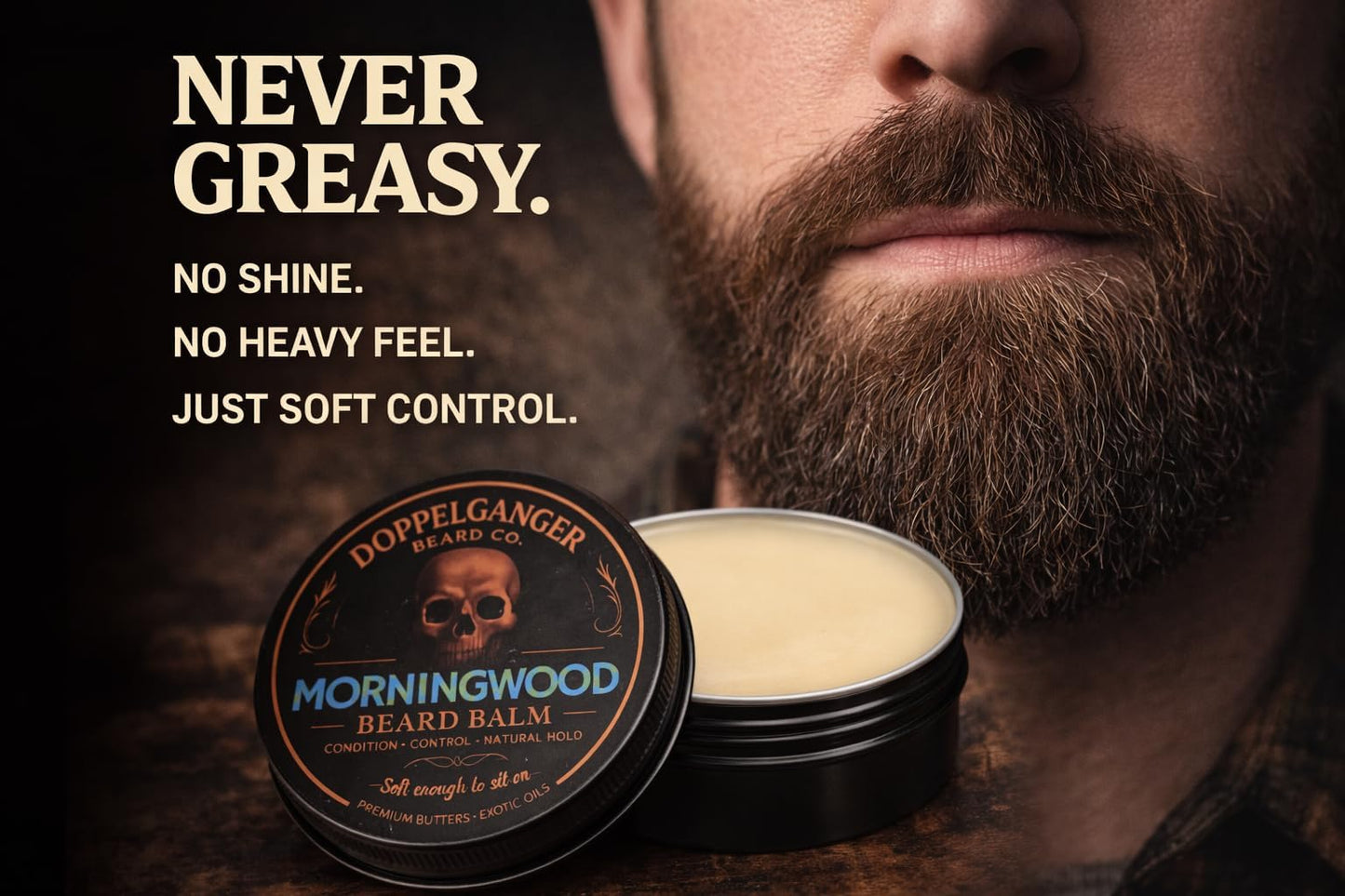 Beard Balm & Butter Hybrid – Softens Like a Butter & Tames Flyaways – Light Hold, Non-Greasy, Softens Coarse Beards, Bold Long-Lasting Scents, Paraben Free (Seaside Sidepeace)